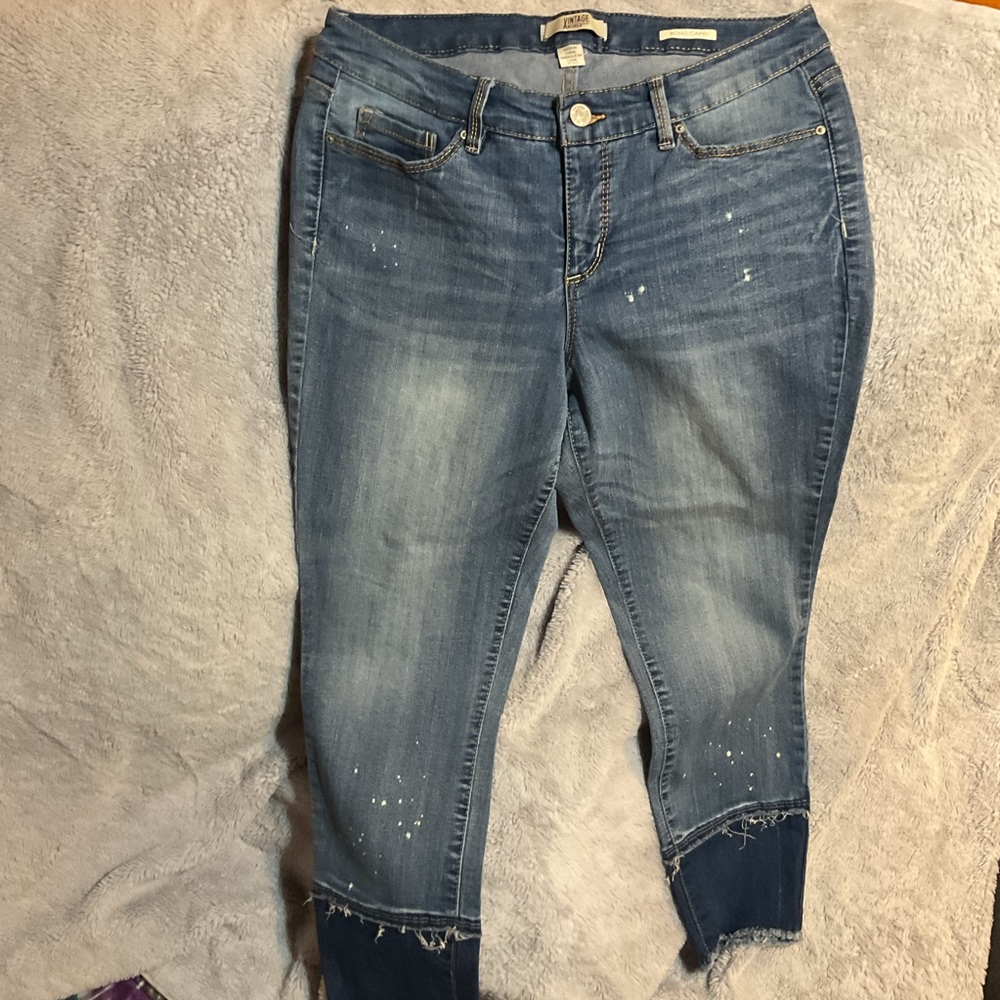 Vintage America Blue Ankle Cropped Jeans